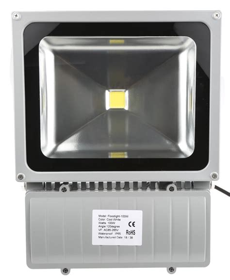 RS PRO Floodlight, 1 LED, 100 W, 8000 → 9000 lm, IP65, 85 → 265 V a.